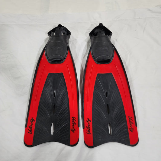 Aeris Velocity Full Foot Fins Childrens Flippers Red XXS
