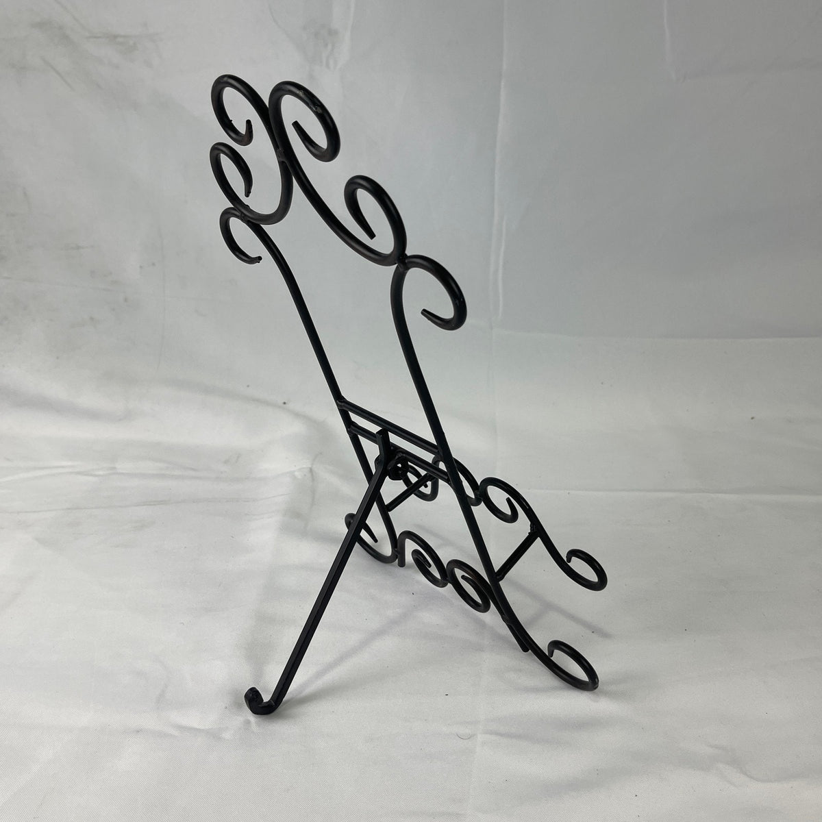 Wrought Iron Book Holder Rack Easel Bible Cookbook Art Display Black Metal