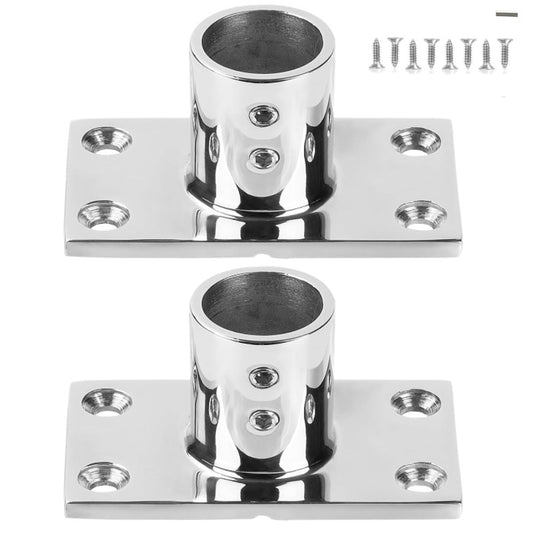 2-Pack 316 Stainless Boat Handrail Rail Fitting 90 Degree Square Base 1 Inch
