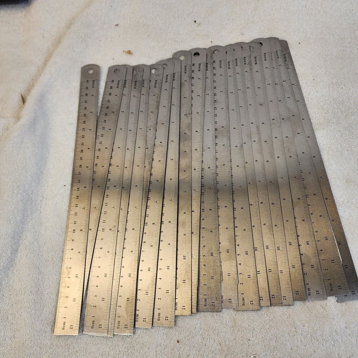 20-Pack Steel Rulers Standard & Metric 12 Inch Length Single Sided Straight Edge