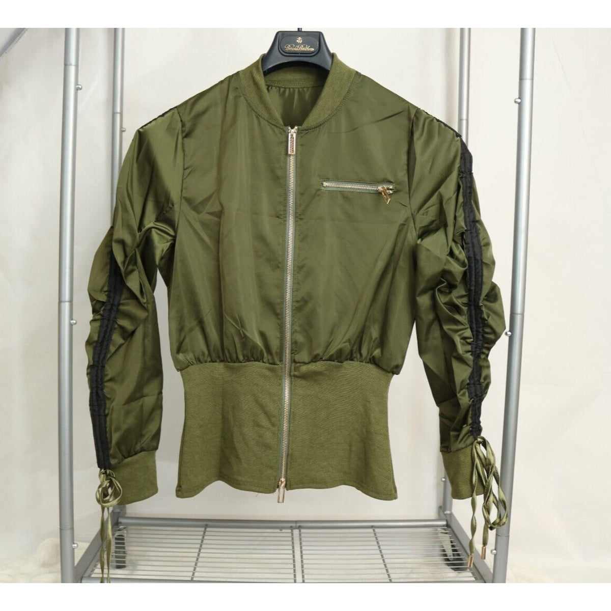 Women's Jacket, Green Jacket, Cropped Jacket, Full Zip, Size Small