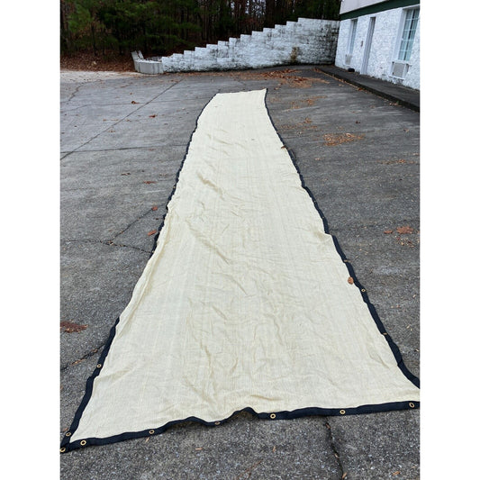 Sun Shade Awning Net Cover 48x6ft Patio Garden Privacy Canopy Beige - DAMAGED