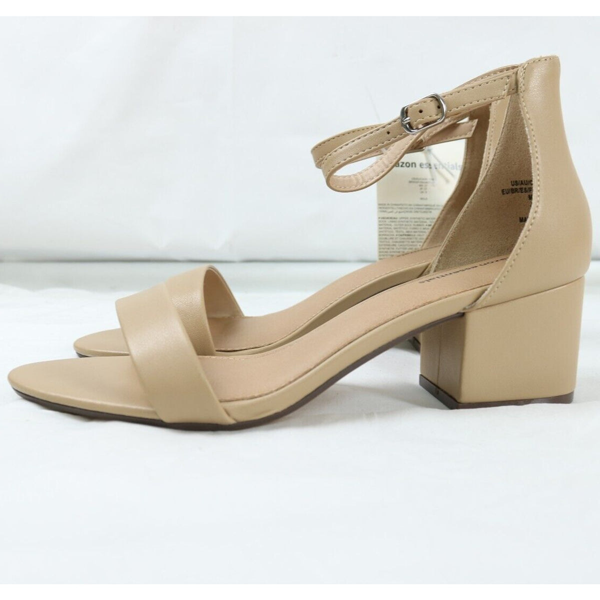Women's Size 10W Nola One Strap Slip On Slide Heeled Sandals Beige (EU 41)