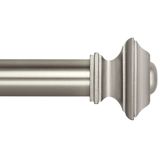 48-86" Satin Nickel Ivilon Treatment Window Curtain Rod Square Design 1 1/8 Rod