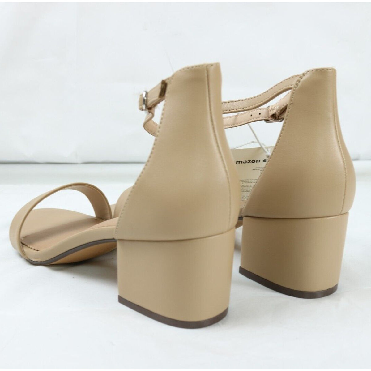 Women's Size 10W Nola One Strap Slip On Slide Heeled Sandals Beige (EU 41)