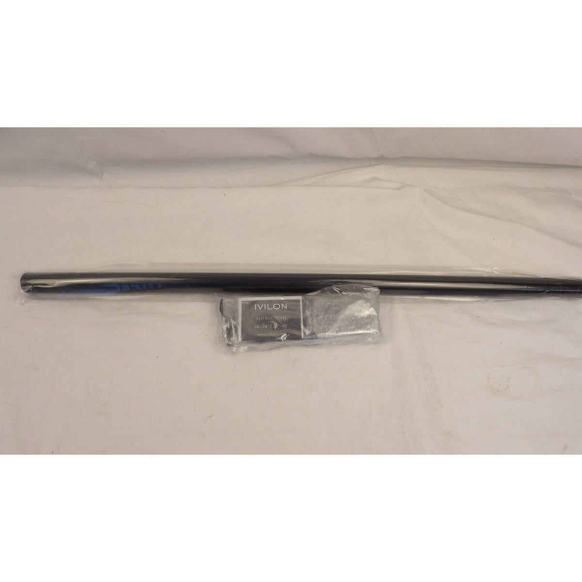 28"-48" Window Curtain Rod Adjustable, 1" End Cap Style, Black Drapery Rod