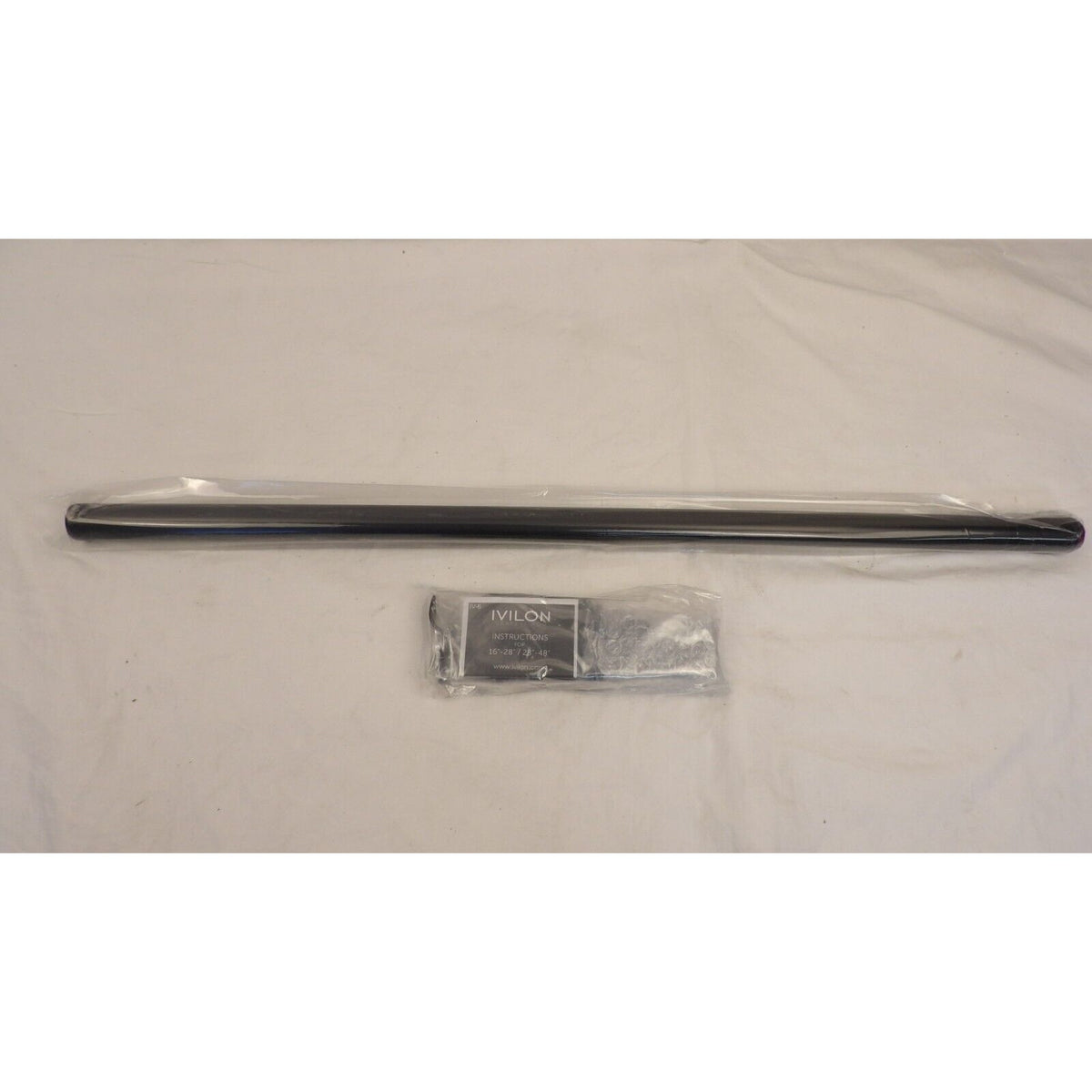 28"-48" Window Curtain Rod Adjustable, 1" End Cap Style, Black Drapery Rod