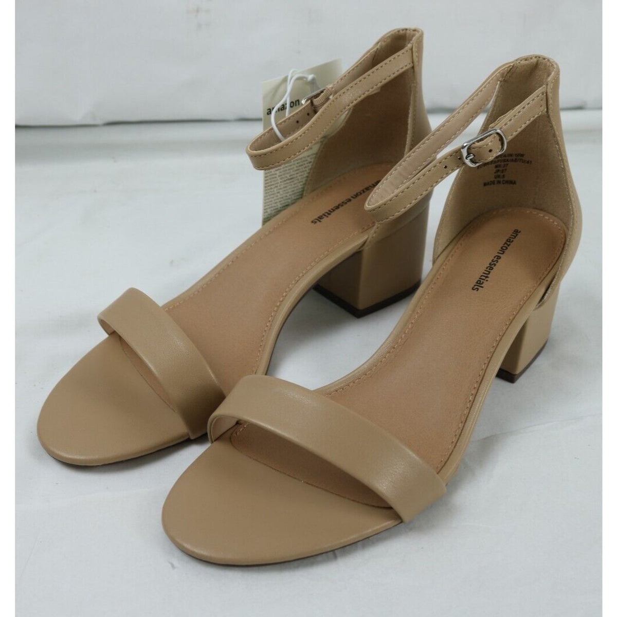 Women's Size 10W Nola One Strap Slip On Slide Heeled Sandals Beige (EU 41)