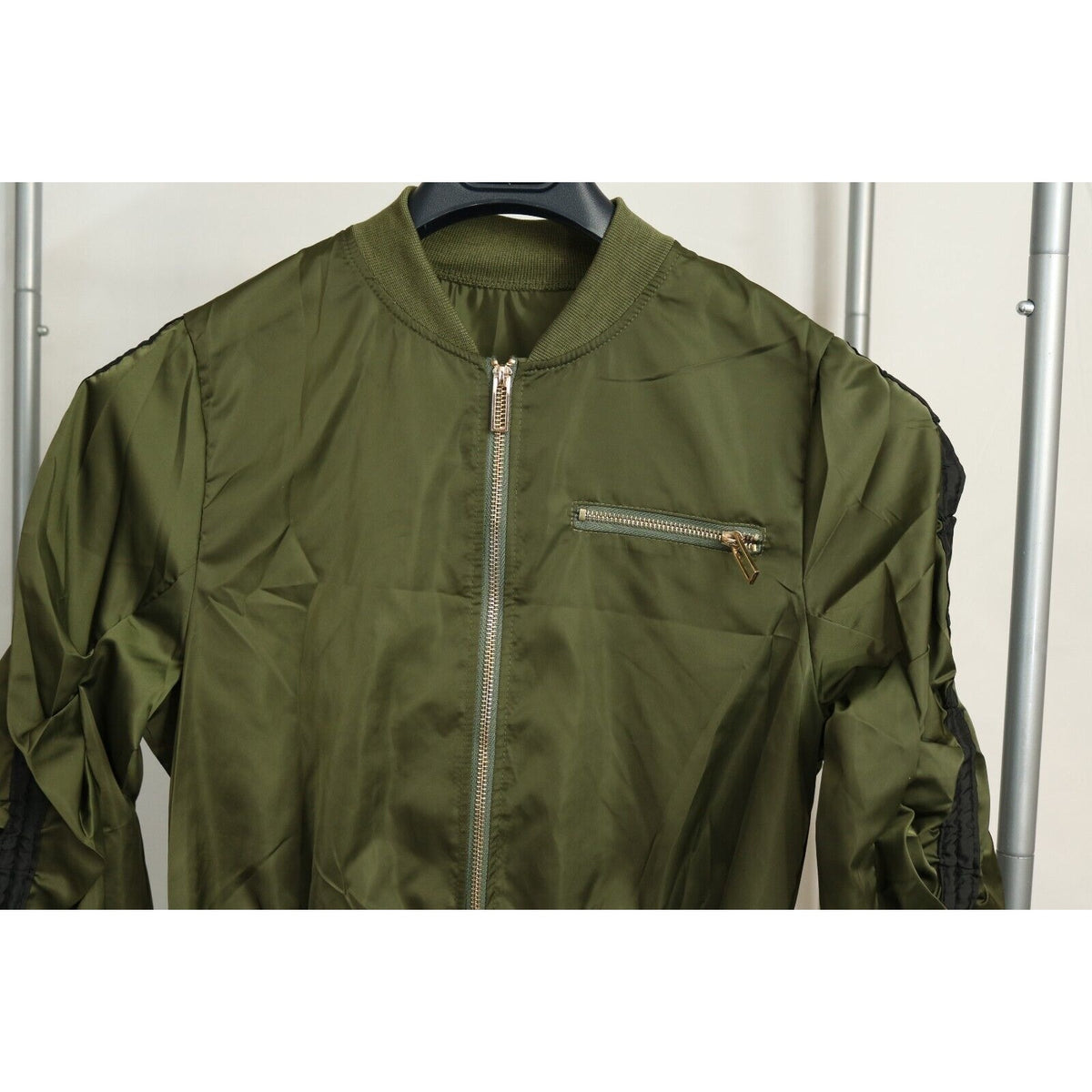 Women's Jacket, Green Jacket, Cropped Jacket, Full Zip, Size Small