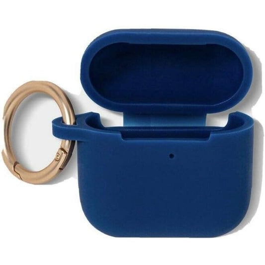 Silicone Earbud Case Cover with Clip for Apple Airpods Gen 1 & 2 - Space Blue