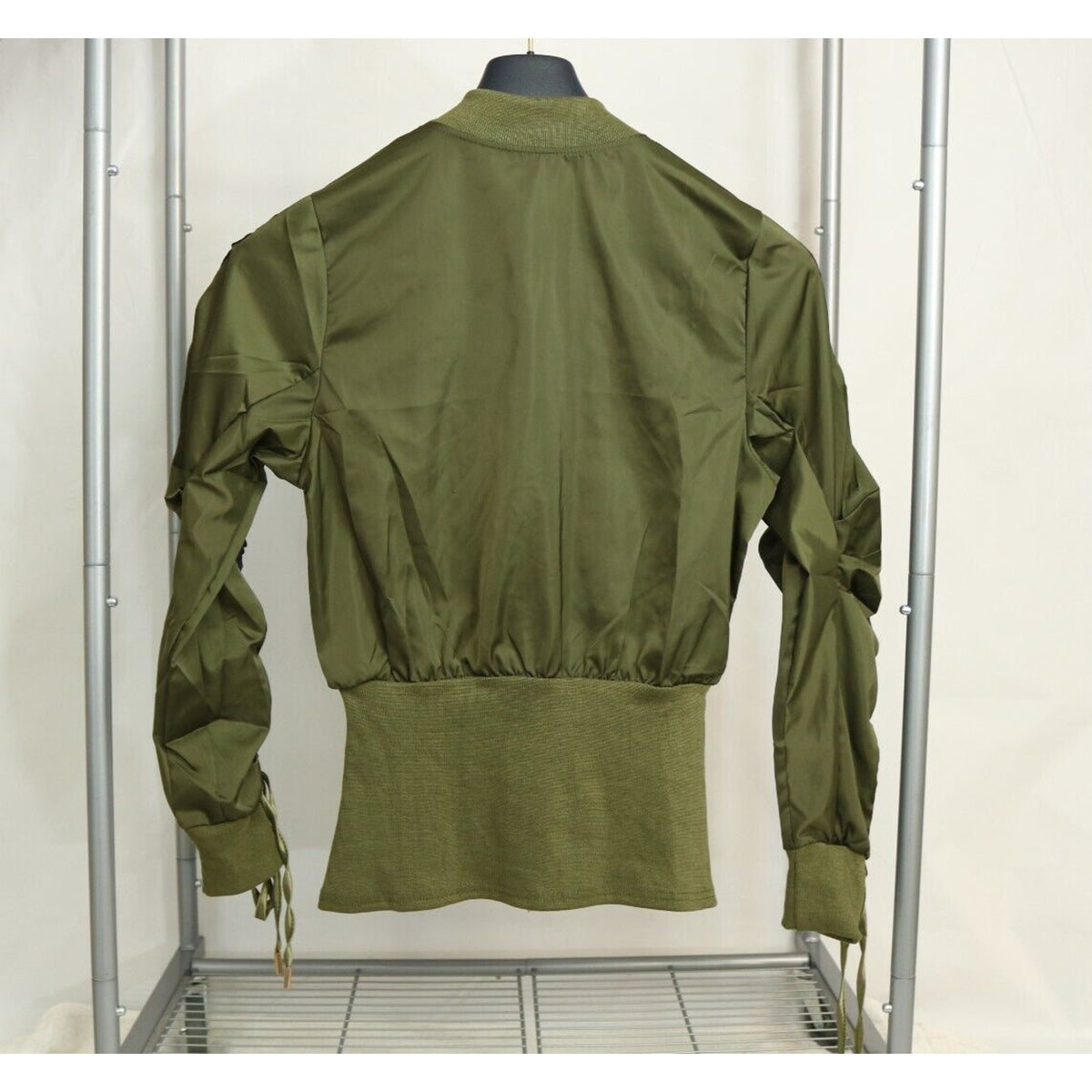 Women's Jacket, Green Jacket, Cropped Jacket, Full Zip, Size Small