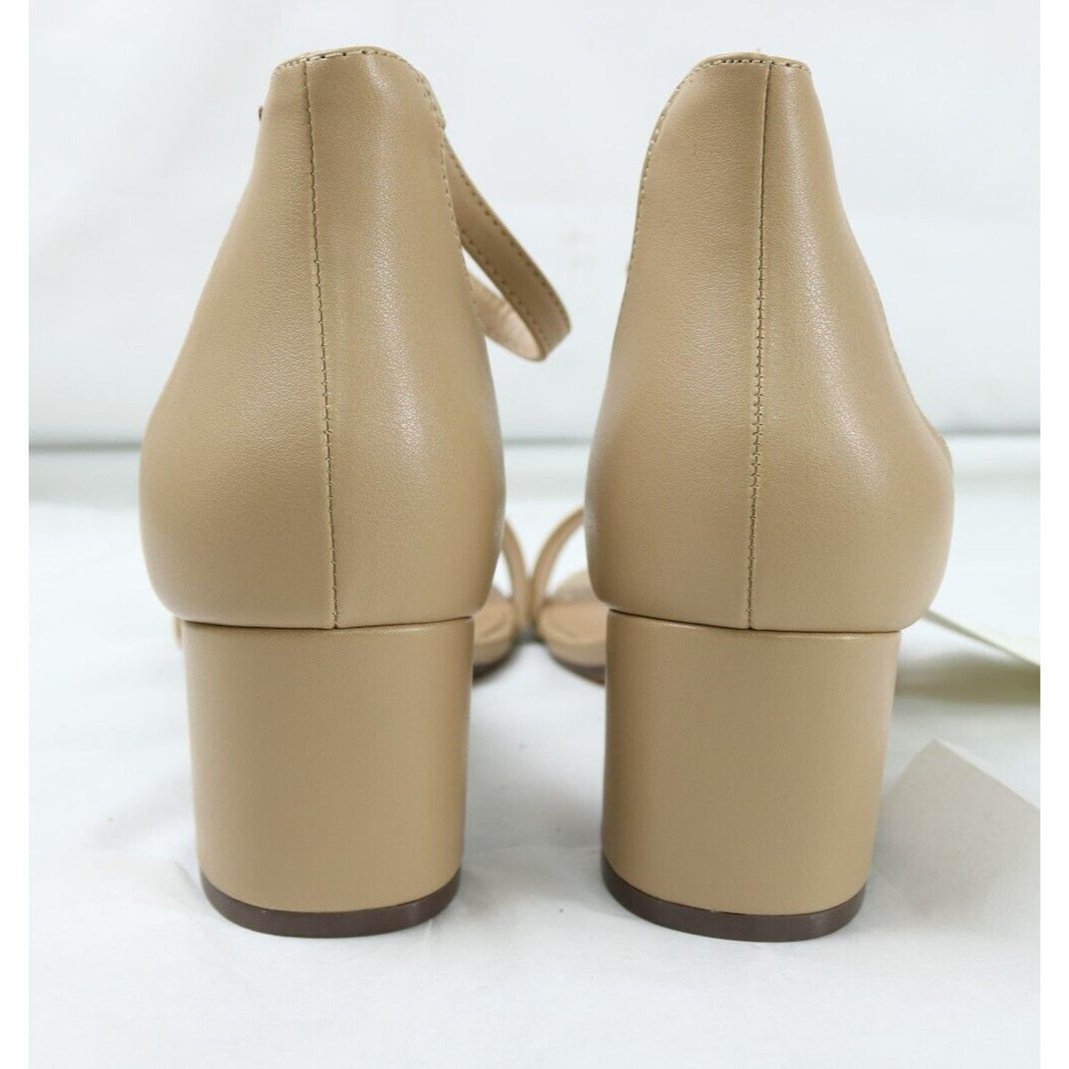 Women's Size 10W Nola One Strap Slip On Slide Heeled Sandals Beige (EU 41)