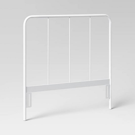 Pillowfort Kids Twin Metal Headboard Bed Frame White Boys Girls Curved Modern