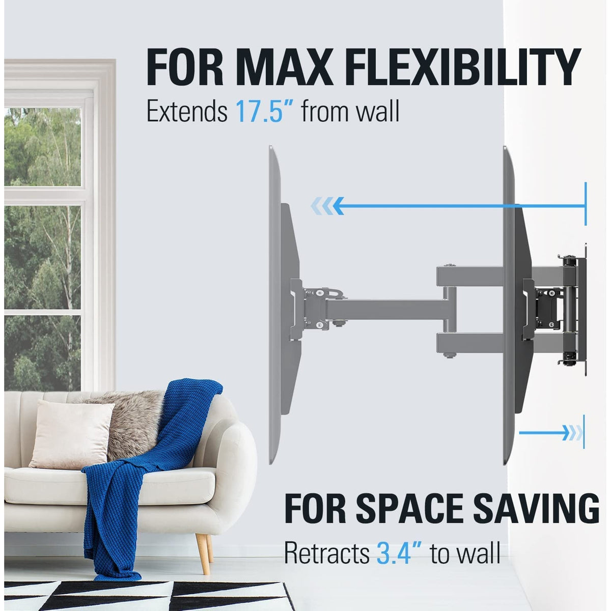 Mounting Dream UL Listed TV Wall Mount w/ Swivel & Tilt 32-65-Inch, MD2380