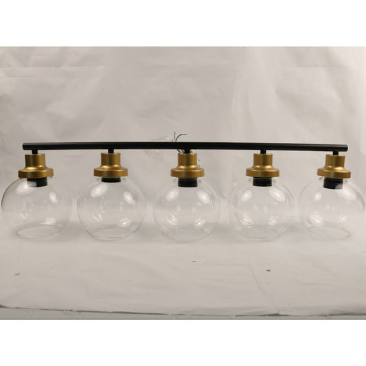 5-Light Bathroom Vanity Light 36" w/Clear Globe Glass Shade, Modern Wall Sconces